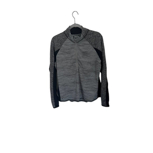 Athleta Running Wild Half Zip Pullover Grey‎ Black Pocket 138805 Womens Large